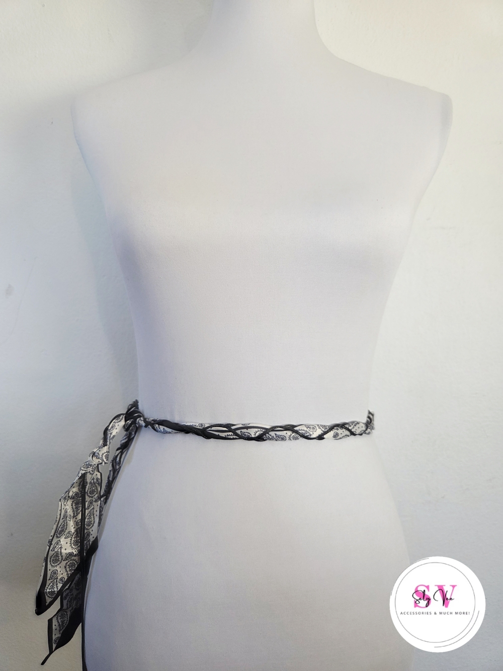 Black & White Tie Belt